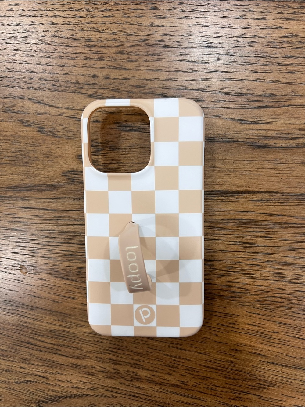 Loopy Checkerboard Beige & White Phone Case